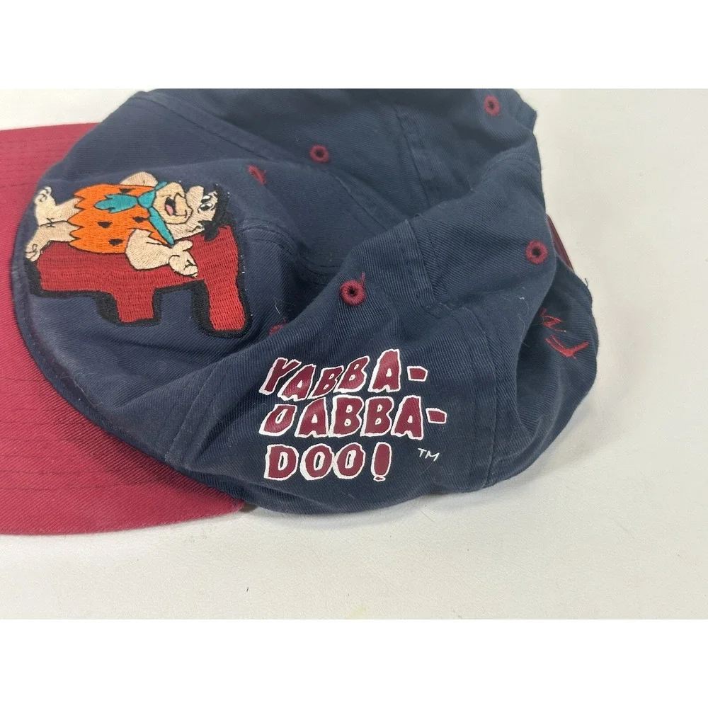 Fred Flintstone Snapback Hat 1994 Red Blue  90's Retro‎ Throwback Vintage